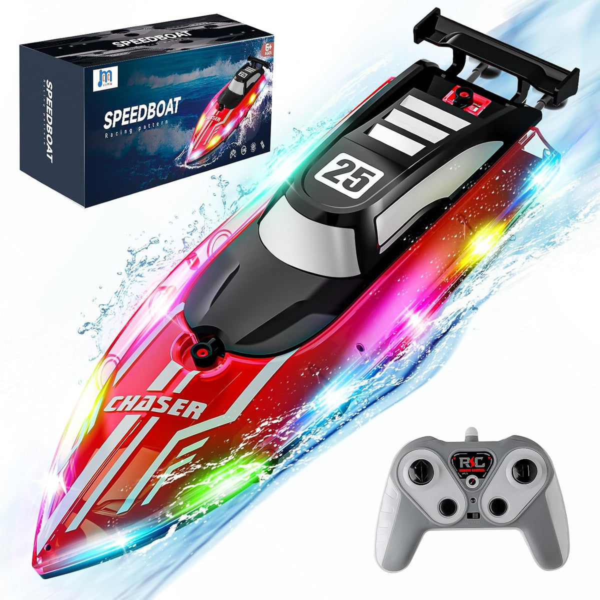 JOI MEW Remote Control Boat for Kids, RC Boat for Pool & Lake - Red