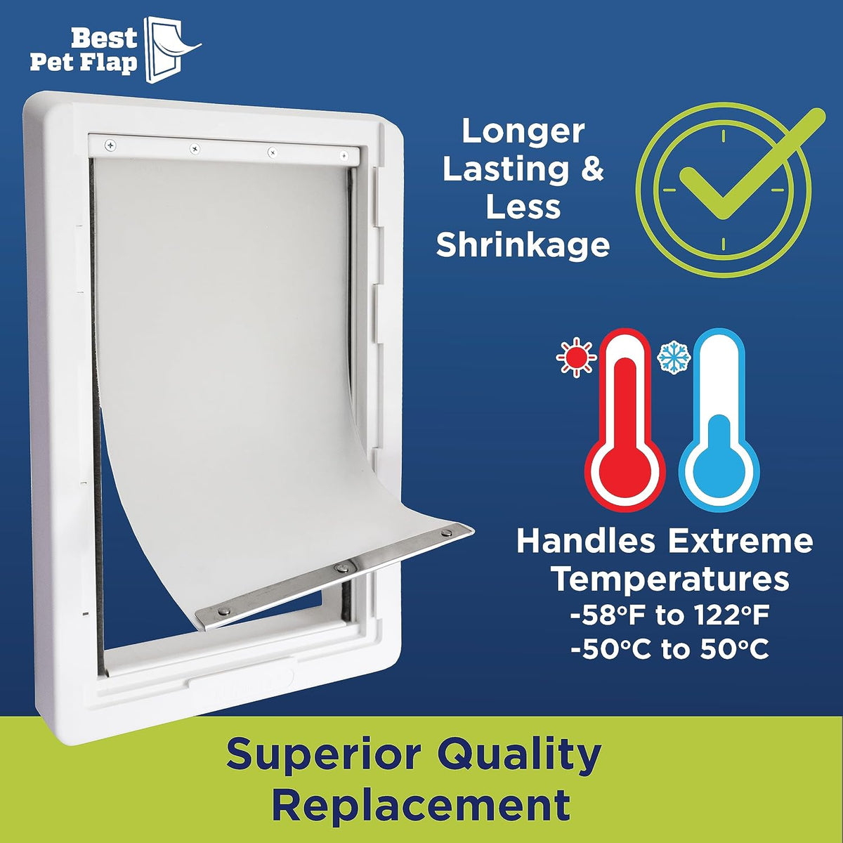 Best Pet Flap XL Replacement Dog Door Flap Compatible with Ideal Pet - 9.75" x 17" - image 2