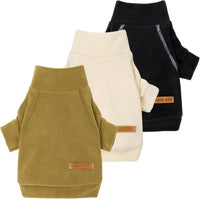 Fitwarm 3 Pack Classic Fleece Dog Sweater - XX-Large / Black-Olive-Cream