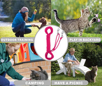Reflective Cat Leash 50FT Cat Cable Out Escape Proof Walking Leads - 30FT / Hotpink - image 3
