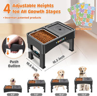 3-in-1 Elevated Dog Bowls with 4 Height Adjustable Raised Stand – Essentials for Dogs - Black / 2-in-1 Dog Bowls Set - image 2