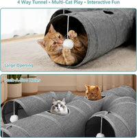 Ownpets Cactus Cat Tunnel 12" with Peek Holes for Indoor Large Cat - Cactus Shape / 10 Inches in Diameter - image 2