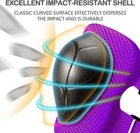 Adjustable Kids Helmet with Knee Pad, Elbow Pads & Wrist Guards - purple / Medium( 8-14 years ) - image 4