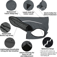 Mile High Life Dog Raincoat - M Chest 26"-32" / Dark Gray - image 3