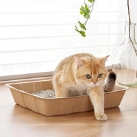 Vealind Disposable Cat Litter Boxes, Cardboard Cats Litter Tray Cat Travel Toilet Litter Pan Liners Cats and Small Animals Leakproof Litter Box (5 Pack)