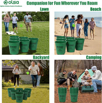 Olsa giant yard pong outdoor game with 12 plastic buckets, 4 balls and carry bag - view 11