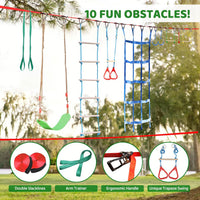 Ninja Warrior Obstacle Course for Kids Backyard - 2x50FT + 10 attachments - image 3