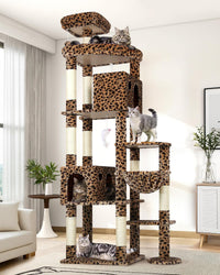 Globlazer Giant Cat Tree for Indoor Large Cats, F83 - 83inch / Leopard Print