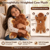 SQEQE Weighted Stuffed Animals Capybara Plush - Scotch Cow / Medium(13.8 Inch) - image 3