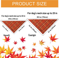 Dog Bandanas 1PC Washable Cotton Triangle Dog Scarfs for Small Medium - Small / Orange Brown Grid - image 2
