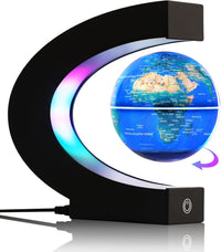 Magnetic Levitation Floating Rotating World Globe with LED Light - Blue Color-Changing