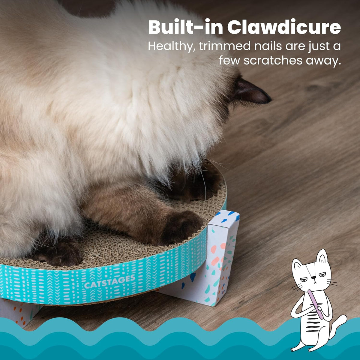 Catstages Scratch, Snuggle & Rest 2-in-1 Cat Scratcher & Lounger - Scratch Snuggle & Rest / One-Size - image 3