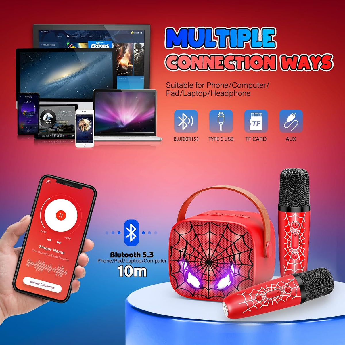 Mini Karaoke Machine Toys Gifts: Kids Toys Birthday Gifts for 4 5 6 7 - image 3