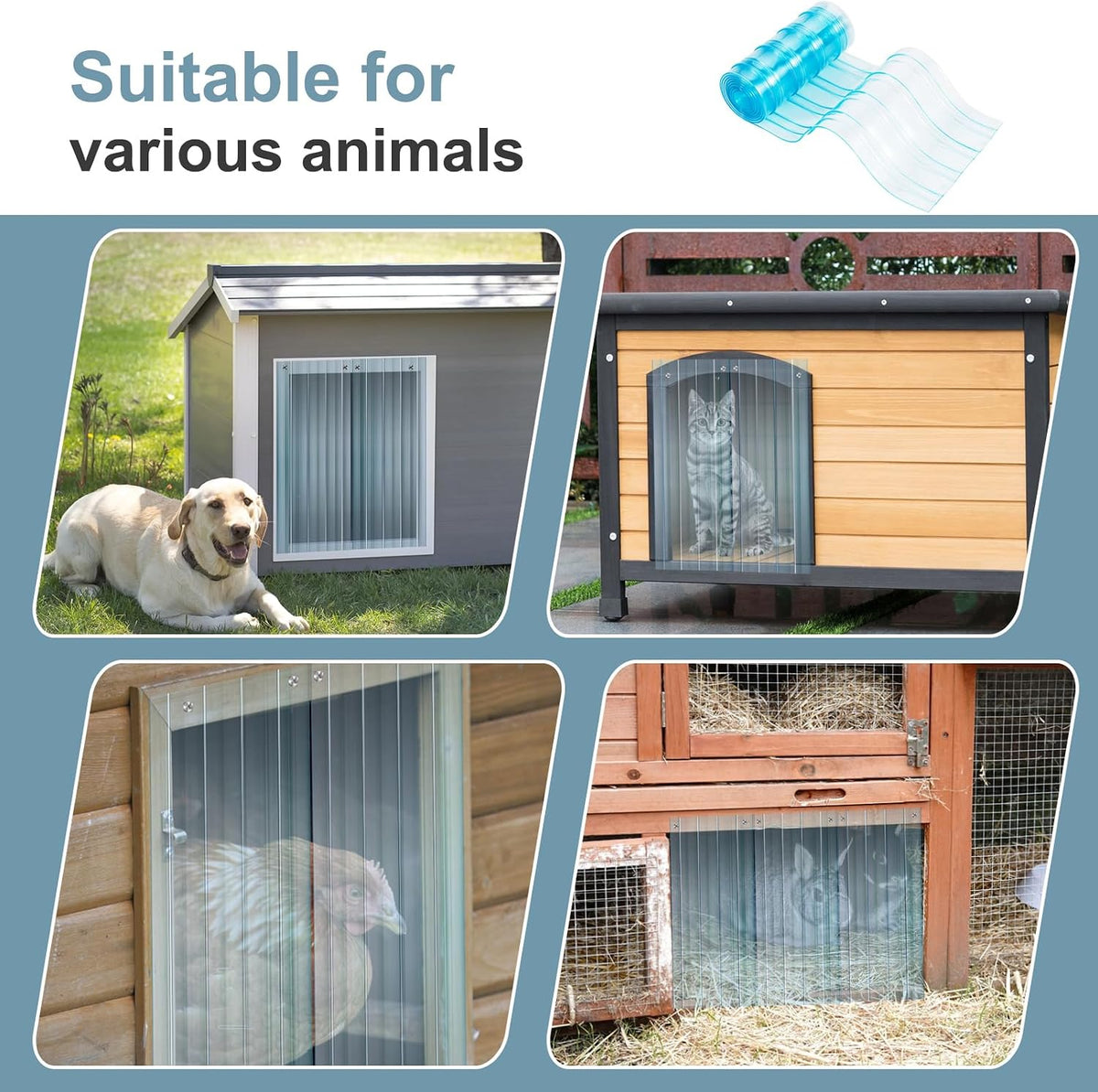Uross Dog Door Replacement Flaps 5.9 FT x 7.9 in Ruff Weather DIY Cat - 1 / 5.3FT (L) x 15.7 IN (W) - image 4