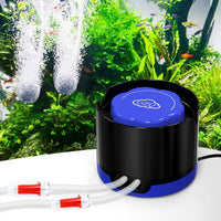 Aquarium Air Pump, Quiet Fish Tank Air Pump with Dual Outlets - 2.5W (Up to 40 Gallon)