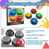 Gelabur Set of 4 Buzzers for Trivia Games - Small - image 4
