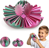 Gear Ball Fidget Toys Steampunk Gear Sphere for Kids - Muted Plum Green / 6 cm / 2.5 in