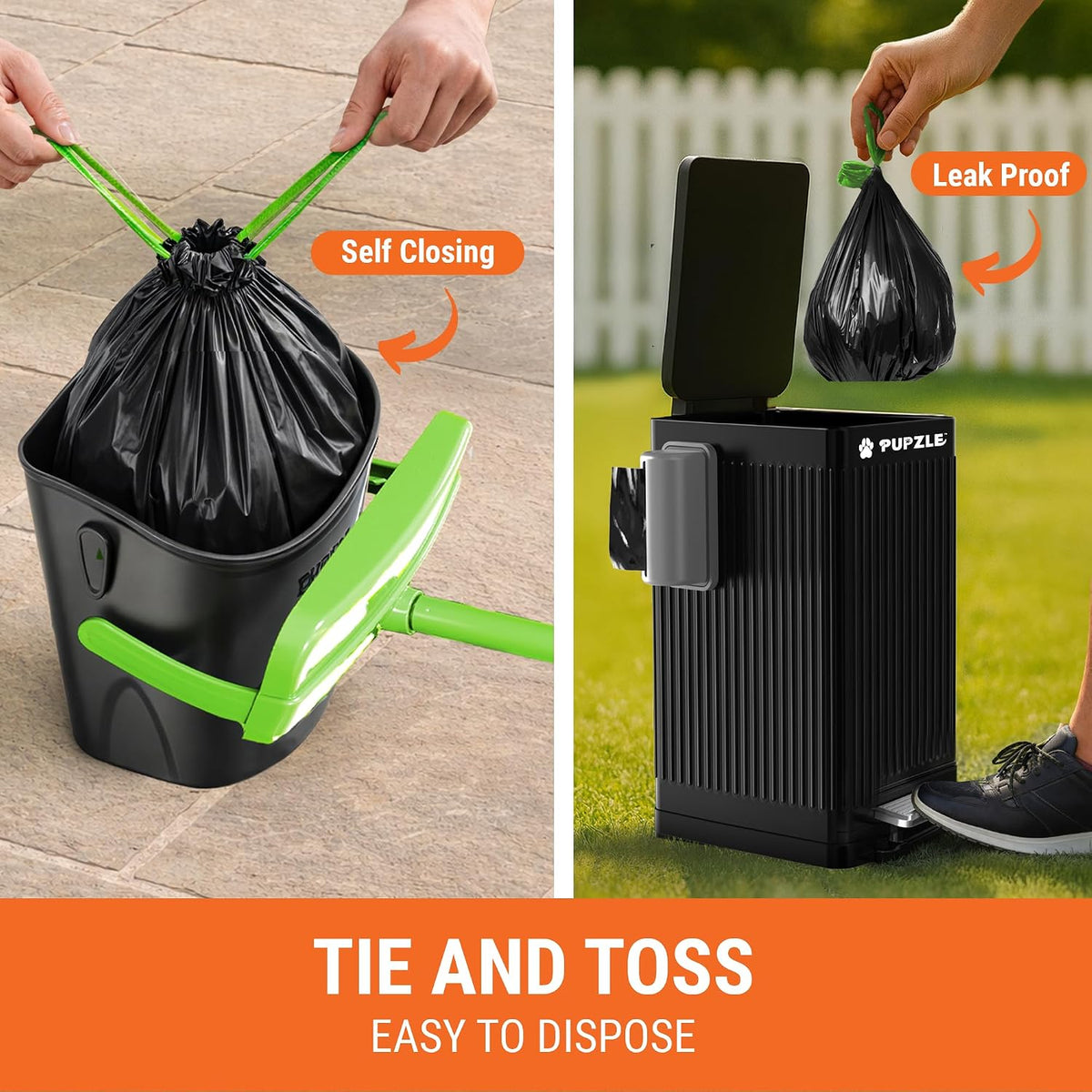 Dog Pooper Scooper with Bag Attachment - Black - image 3