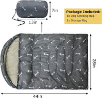 Dog Sleeping Bag Waterproof Warm Packable Dog Bed with Storage Bag - Grey-Bone - image 2