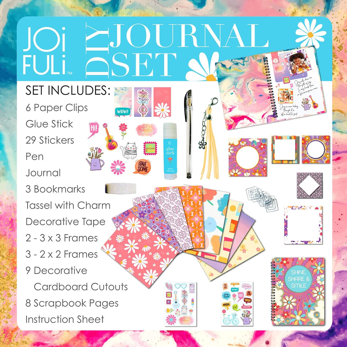 JOiFULi DIY Journal Set for Girls Gifts Ages 8 9 10 11 12 13 Years - 6 x 8 inches - image 2