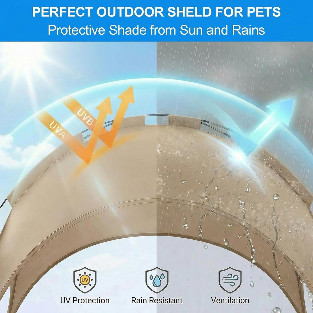Elevated Dog Bed Raised Cooling Dog Cot for Large Dogs - Beige / 51.0"L x 36"W x 39"H - image 3