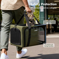 Pecute Cat Carrier Expandable, Stable Pet Carrier - Green - image 3
