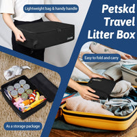 Petskd Portable Cat Travel Litter Box with Lid - Small / Black - image 4
