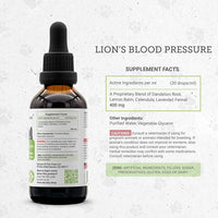 Lion's Blood Pressure | Natural Herbal Dietary Supplement for Cats | Healthy Blood Pressure Support in Cats | Alcohol-Free Extract, Dandelion Root, Lemon Balm, Calendula, Lavender, Fennel 2 oz