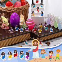 Bememo 50 pack little Jesus figurines in red, blue, purple, yellow and cyan - view 6