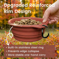 OHMO Collapsible Dog Bowls for Pet Travel, Coral&Brick Red - Steel 2x27oz / Erythrinus&Coral - image 3
