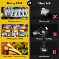 REPTI ZOO 2 Pack Heat Lamp 100W - Natural Basking Light Bulb 75W - image 3