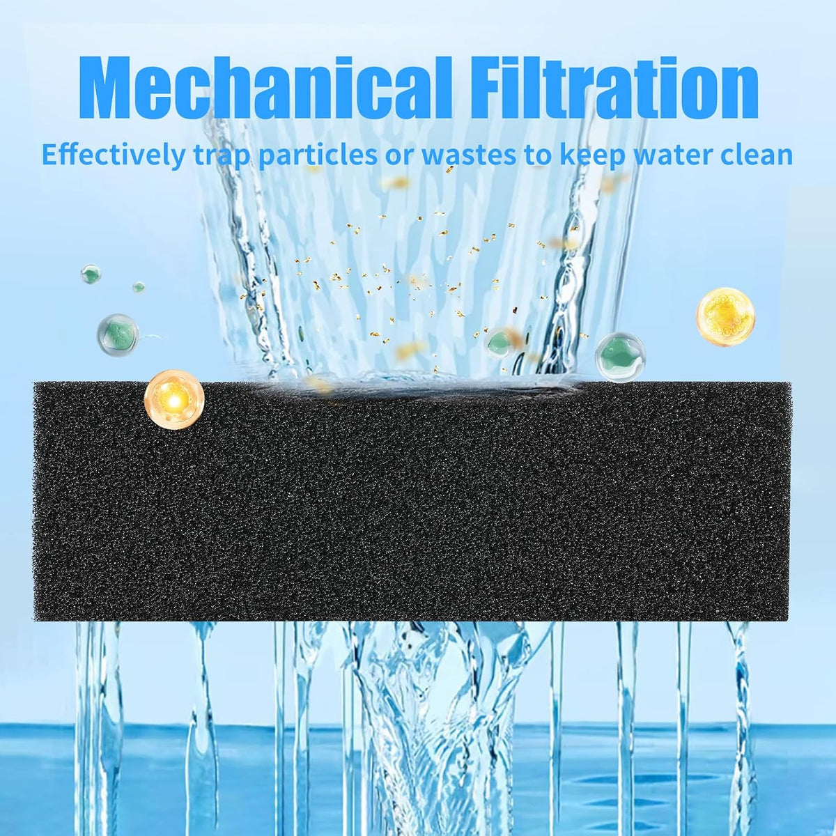 AQUANEAT 2 Pack Aquarium Bio Sponge Filter Media Pad Cut-to-Size Open - 7.5" x 4.7" x 2.75" - image 2