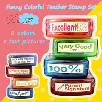 Teacher Stamps for Grading Classroom - Colorful - image 2