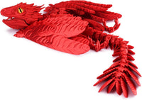Guwewu Feathered Wyvern, 3D Printed Articulated Fidget Dragon - Crimsonflame
