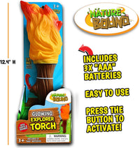 Nature Bound Explorer torch campfire light with glowing, flickering flame effect - view 3