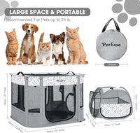 Portable Cat Playpen with Litter Box, Cat Enclosure for Camping - Light gray / Double - image 3