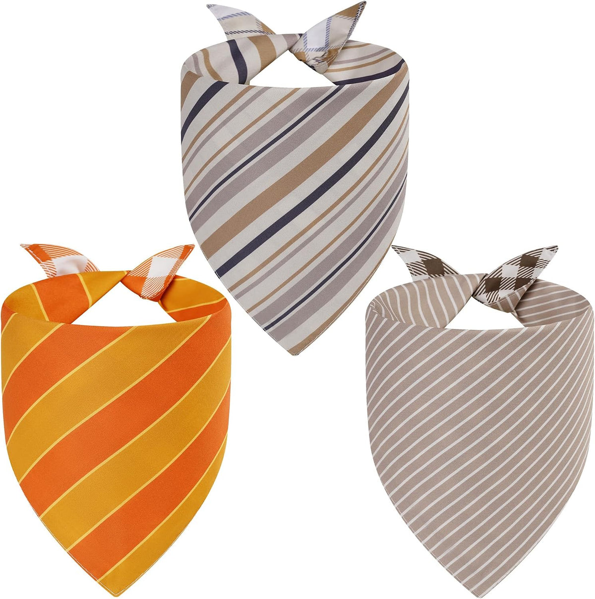 Fall Dog Bandanas Large 3PCS - 26-OBB plaid / Small - image 2