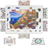 BuilderButler Lightweight 1500 Pieces Rotating Puzzle Board with 6 - Plastic-6 Drawers / Medium-1500pcs
