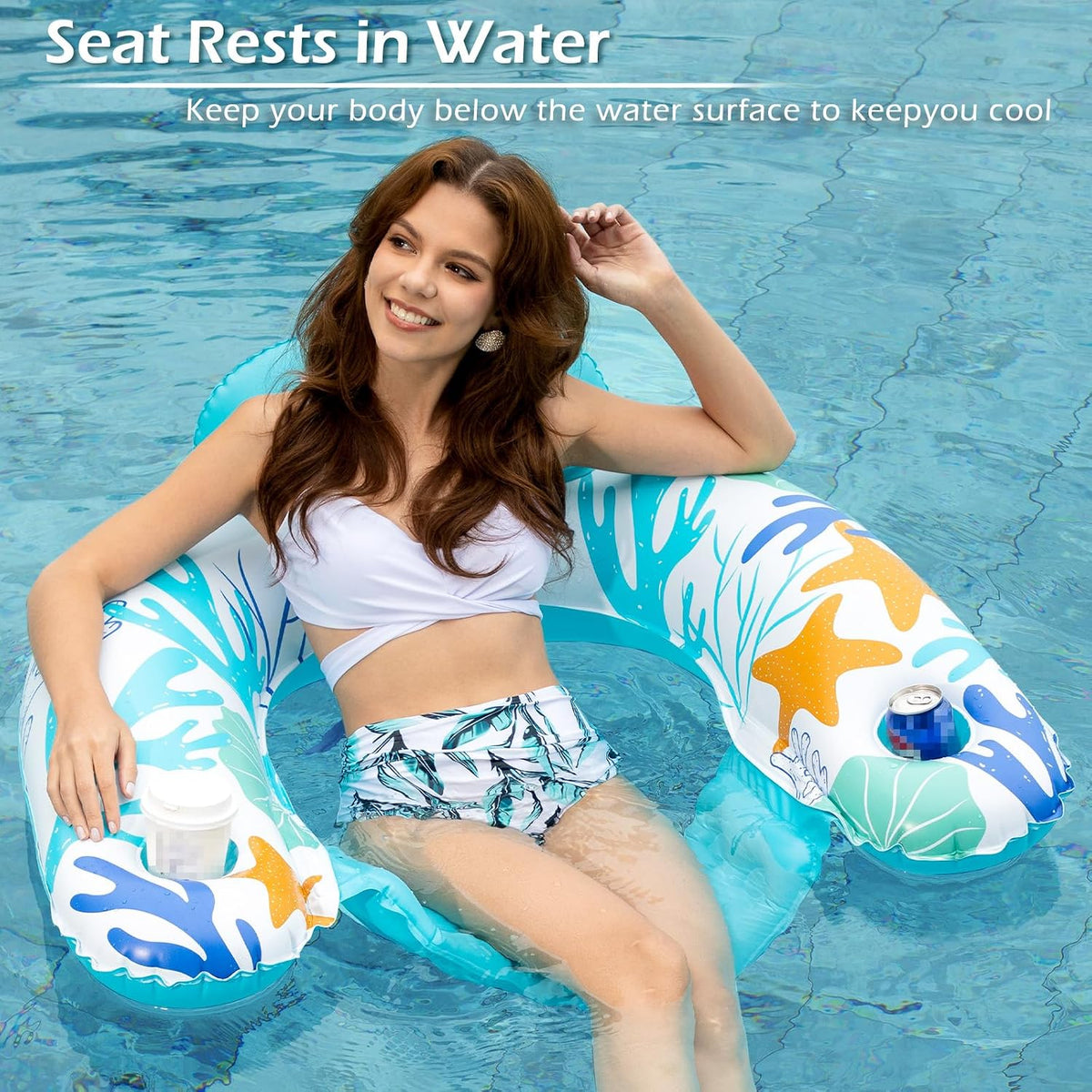 Jasonwell Inflatable Pool Float Chair - SeaGreen / Large / 1 - image 3