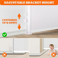 Pawtners Retractable Baby Gates Extra Wide, 41" Tall Extends up to 200" Wide, Dog Gate Indoor for Stairs, Pet Gate with Support Rods for Doorways Hallways Garage Indoor & Outdoor-White
