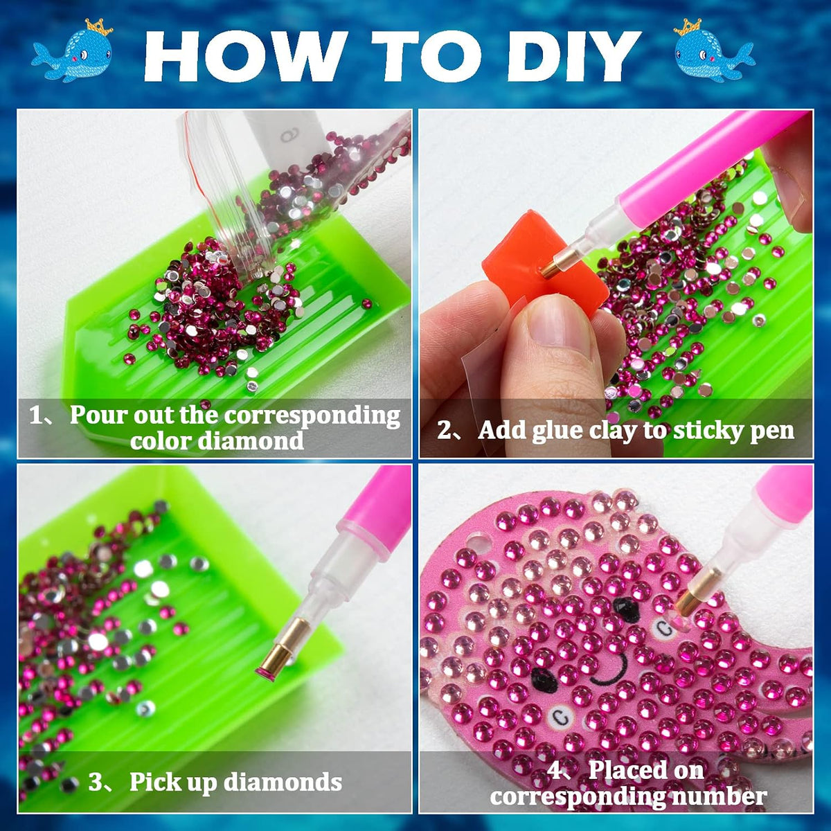 Labeol Diamond Art Kits for kids 5D Diamond Creat Your Own GEM - Ocean - image 3