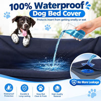 Dog Bed Covers Replacement Washable for Round & Donut Dog Bed 100% - Blue-45" x 45" x 11" - image 2