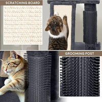 Large Cat Tree Tower for Large Cats, Cat Scratching Post, Self Grooming Post, Interactive Cat Toys, Oversized Perch and Basket, Heavy Duty 72", Dark Grey