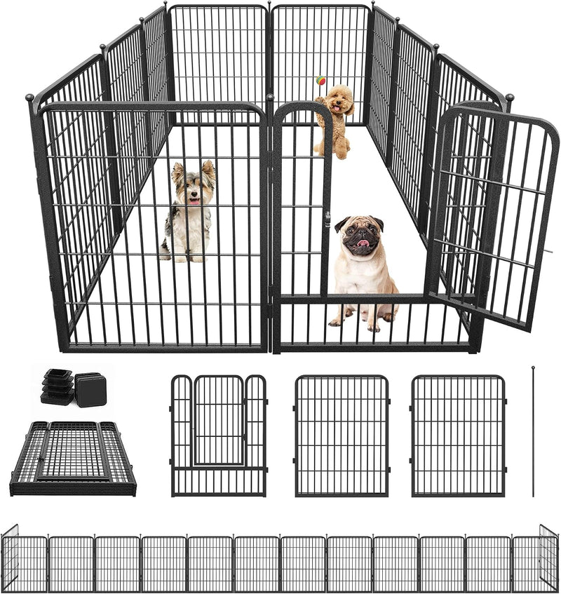 Dog Playpen 32 inch 10 Panels Portable Pet Fence Outdoor for Yard