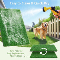 LOOBANI Dog Grass Pee Pads, 2 Pack Artificial Grass Pads for Potty Tray, Fake Grass for Dogs to Pee On, Outdoor Indoor Pee Grass for Dog Potty (18 * 23 inch)