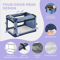 Lesure Portable Soft Collapsible Dog Crate for Large Dogs - Blue / 36.0"L x 23.0"W x 25.0"H - image 3