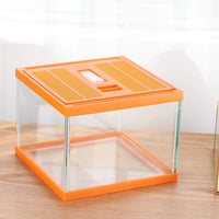 crapelles Reptile Terrarium kit Color Orange Spider Container Tarantula Box cage Gecko Habitat Insect Enclosure pet Tank Frog Carrier Tortoise Snail Container Hermit Crab House Cricket breeding