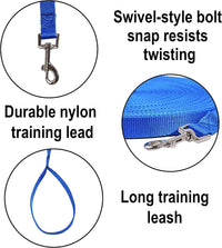 Hi Kiss Dog/Puppy Obedience Recall Training Agility Lead - 30 Feet / Blue - image 3