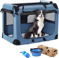 Portable Collapsible Dog Crate - Blue / 32.0"L x 23.0"W x 23.0"H