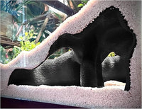 Aquarium & Terrarium Corner Cave – Faux Mangrove Root Hideout for Fish, Shrimp, Geckos, Snakes – Natural-Look Reptile Tank Decor in Textured Root Style (Charcoal, 7.5" x7.5''x4)